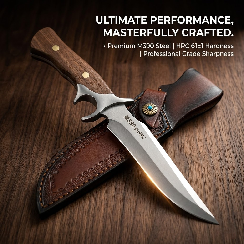 アウトドアポケットナイフ M390鋼 固定刃ナイフ レザーシ - Bushcraft Knife Fixed のレビューと価格