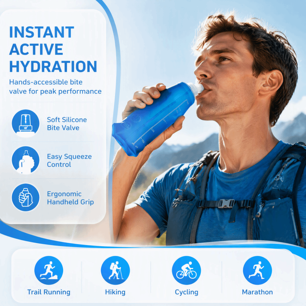 2本セット、持ち運びやすいTPU製折りたたみ式ソフトボトル、 - Water Bag Collapsible のレビューと価格