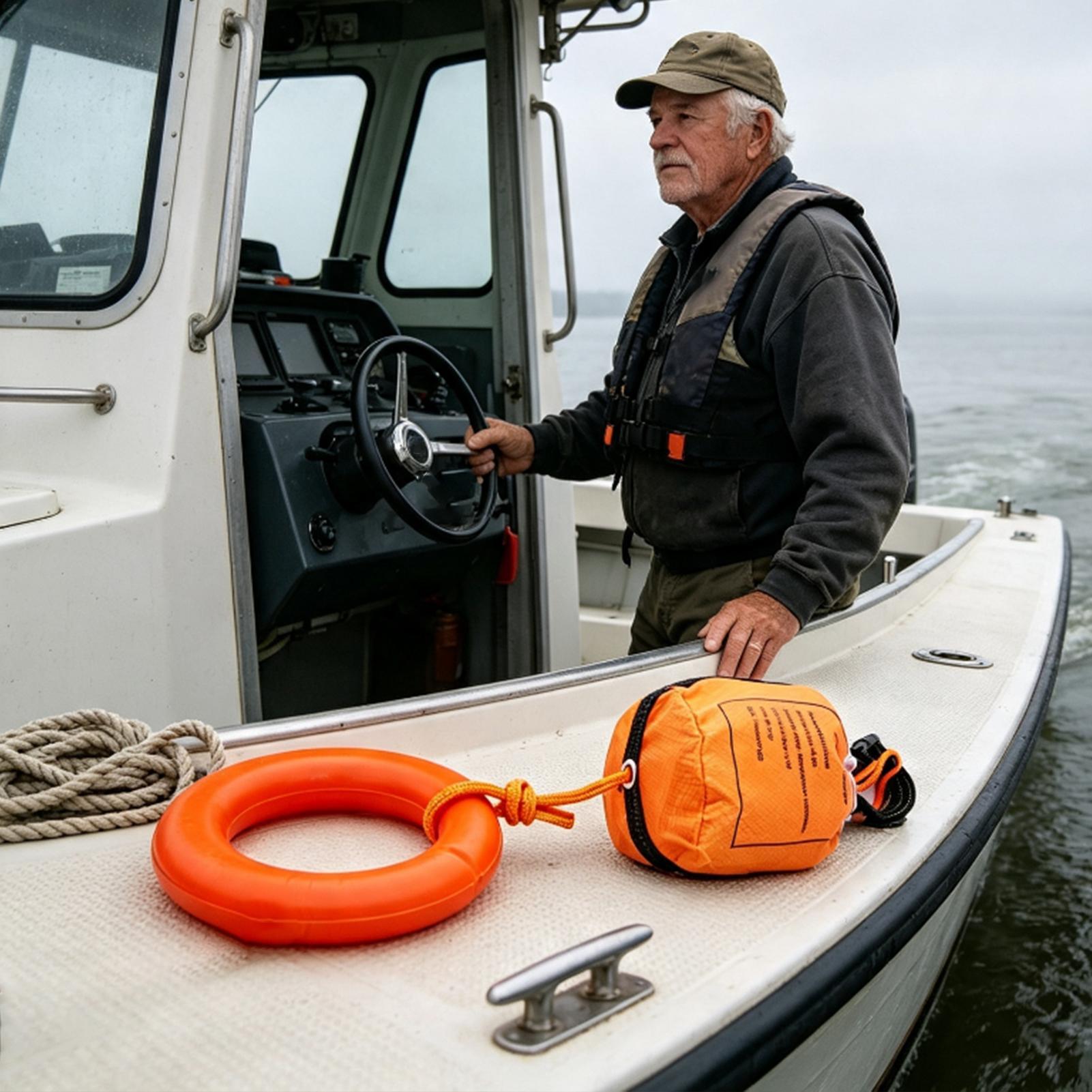 ボート用投げロープバッグ、反射性フローティング水上救助ライン - Rescue Rope Throw のレビューと価格
