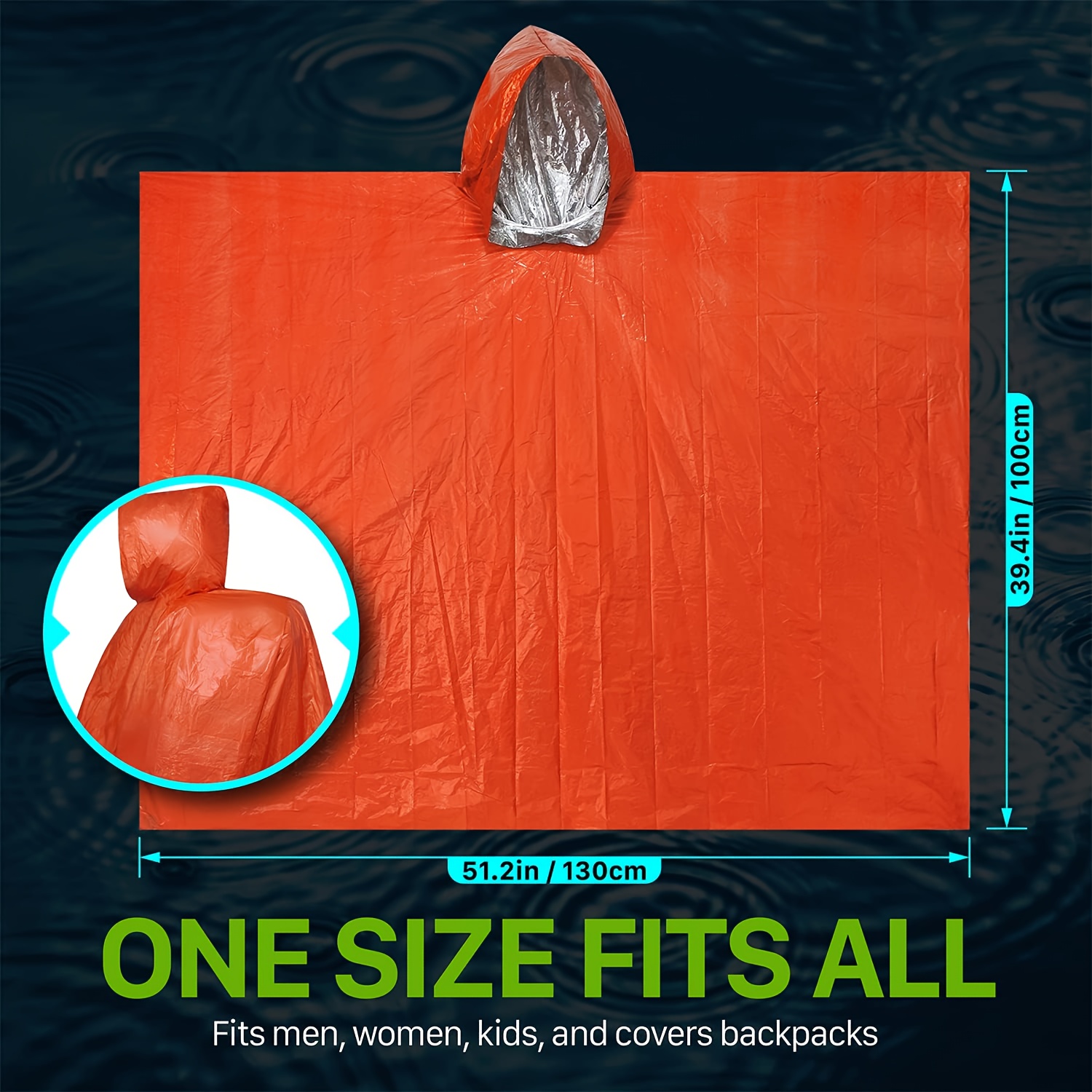 9点入り緊急サバイバルキット、保温ビビーバッグ、ポンチョ、テ - Emergency Mylar Tent のレビューと価格
