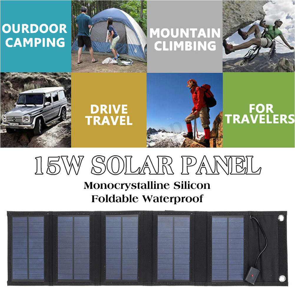 1個入り、15W、6Vのポータブルソーラーパネル充電器。折り - Solar Emergency Charger のレビューと価格