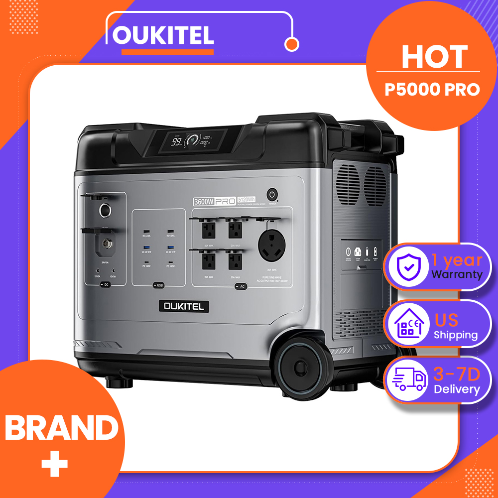 OUKITEL P5000 Pro ポータブル電源、5120 - Solar Emergency Charger のレビューと価格