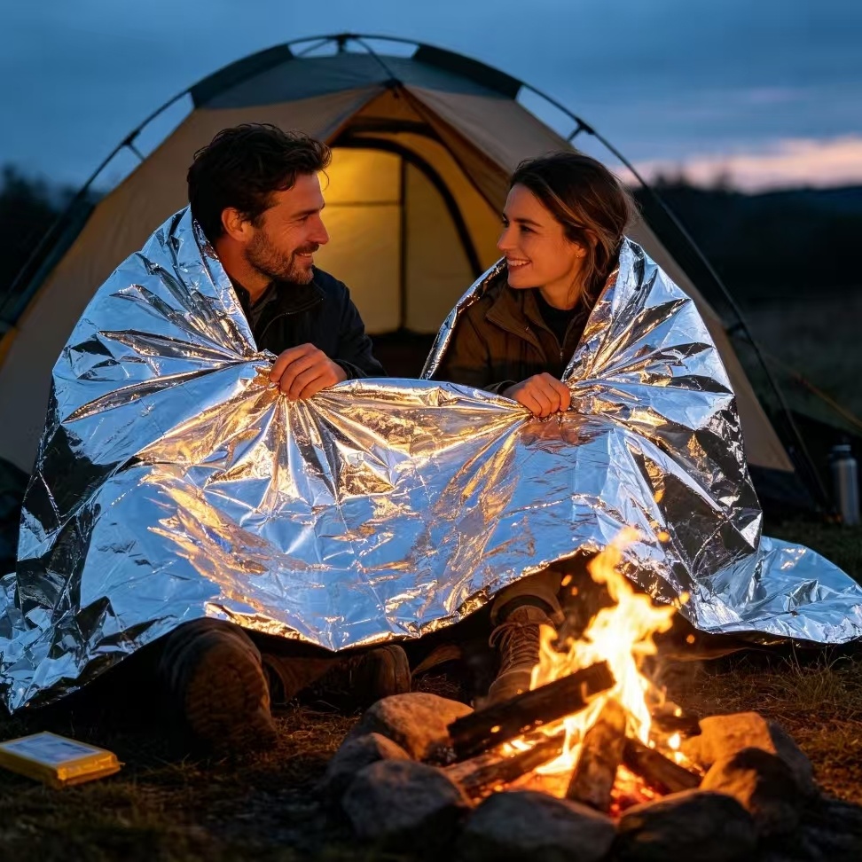 マイラー製緊急用保温ブランケット、シルバーフォイル製サバイバ - Emergency Mylar Tent のレビューと価格