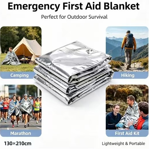 マイラー製緊急用保温ブランケット、シルバーフォイル製サバイバ - Emergency Mylar Tent のレビューと価格