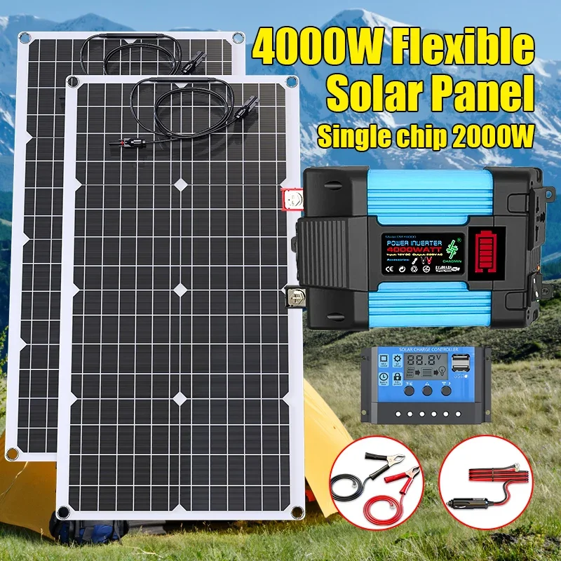 4000W ソーラーパネルキット 12V から 110V/2 - Solar Emergency Charger のレビューと価格